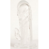 Прозрачная гелевая насадка с клиторальным отростком - 13 см. - Toyfa Basic - в Братске купить с доставкой