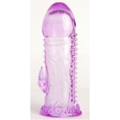 Фиолетовая гелевая насадка с шипами - 13 см. - Toyfa Basic - в Братске купить с доставкой