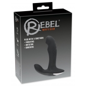 Черный вибромассажер простаты с функцией римминга Plug with Perineum Stimulator - 16,6 см. - Orion - в Братске купить с доставкой
