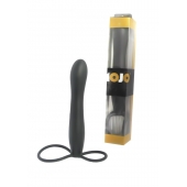 Черная насадка на пенис для двойной стимуляции Mojo BlackJack - 15 см. - Seven Creations - в Братске купить с доставкой