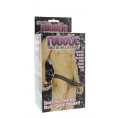 Мужской фаллопротез с вибрацией ROBOTIC MALE STRAP-ON BLACK - 17 см. - Seven Creations - купить с доставкой в Братске