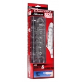 Прозразная закрытая насадка на пенис с поддержкой мошонки Clearly Ample Penis Enhancer - 22 см. - XR Brands - в Братске купить с доставкой