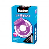 Фиолетовое эрекционное виброкольцо Luxe VIBRO  Бешеная гейша  + презерватив - Luxe - в Братске купить с доставкой