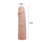 Закрытая телесная насадка-фаллос - 17 см. - Sex Expert - в Братске купить с доставкой
