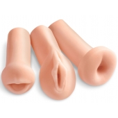 Комплект из 3 мастурбаторов All 3 Holes: вагина, анус, ротик - Pipedream - в Братске купить с доставкой