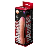 Телесная изогнутая насадка на Harness с коннектором BLACK LINE - 17 см. - LOVETOY (А-Полимер) - купить с доставкой в Братске