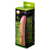 Телесная изогнутая насадка на Harness с коннектором GREEN LINE - 18 см. - LOVETOY (А-Полимер) - купить с доставкой в Братске