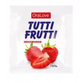 Пробник гель-смазки Tutti-frutti с земляничным вкусом - 4 гр. - Биоритм - купить с доставкой в Братске