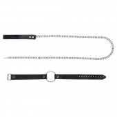 Черный поводок и чокер с кольцом Rada - Rebelts - купить с доставкой в Братске