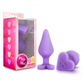 Фиолетовая анальная пробка Naughty Candy Heart Do Me Now - 8,9 см. - Blush Novelties - купить с доставкой в Братске