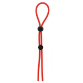 Красное лассо на пенис с двумя бусинами STRETCHY LASSO CAGE - Dream Toys - в Братске купить с доставкой