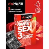 Презервативы для орального секса DOMINO Sweet Sex с ароматом клубничного коктейля  - 3 шт. - Domino - купить с доставкой в Братске