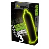 Презервативы DOMINO Neon Green со светящимся в темноте кончиком - 3 шт. - Domino - купить с доставкой в Братске