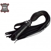 Черная плеть  Ковбой  с ручкой-фаллосом - 55 см. - Sitabella - купить с доставкой в Братске