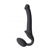 Черный безремневой страпон Silicone Bendable Strap-On S - Strap-on-me - купить с доставкой в Братске