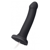 Черный фаллос с имитацией эякуляции Silicon Cum Dildo L - 19,6 см. - Strap-on-me - купить с доставкой в Братске