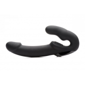 Черный безремневой страпон Urge Silicone Strap On с пультом ДУ - 24 см. - XR Brands - купить с доставкой в Братске