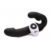 Черный безремневой страпон Urge Silicone Strap On с пультом ДУ - 24 см. - XR Brands - купить с доставкой в Братске