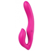 Ярко-розовый безремневой страпон REMOTE DOUBLE DIPPER - 22 см. - Dream Toys - купить с доставкой в Братске