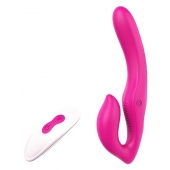 Ярко-розовый безремневой страпон REMOTE DOUBLE DIPPER - 22 см. - Dream Toys - купить с доставкой в Братске