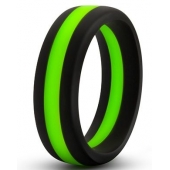 Черно-зеленое эрекционное кольцо Silicone Go Pro Cock Ring - Blush Novelties - в Братске купить с доставкой