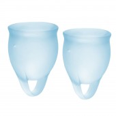 Набор голубых менструальных чаш Feel confident Menstrual Cup - Satisfyer - купить с доставкой в Братске