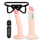 Регулируемые трусики с 2 насадками - 16 и 15 см. - Lux Fetish - купить с доставкой в Братске