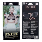 Черные мягкие наручники Entice French Cuffs с цепью - California Exotic Novelties - купить с доставкой в Братске