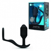 Черное эрекционное кольцо с анальным плагом Snug   Tug - b-Vibe - в Братске купить с доставкой
