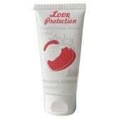Лубрикант на водной основе с ароматом малины Love Protection Strawberry - 50 мл. - Lola Games - купить с доставкой в Братске