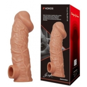 Телесная насадка на фаллос с фиксацией мошонки EXTREME SLEEVE - 15,6 см. - KOKOS - в Братске купить с доставкой