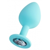 Мятная анальная втулка Brilliant с прозрачным кристаллом - 8 см. - ToyFa - купить с доставкой в Братске