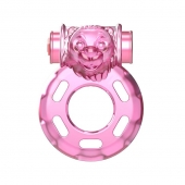 Розовое эрекционное кольцо с вибрацией Pink Bear - Baile - в Братске купить с доставкой