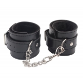 Черные оковы на ноги Obey Me Leather Ankle Cuffs - Chisa - купить с доставкой в Братске