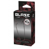 Черные зажимы на соски на цепочке BLAZE DELUXE NIPPLE CLAMPS - Dream Toys - купить с доставкой в Братске