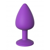 Фиолетовая анальная пробка со стразом Her Little Gem Large Plug - 9,5 см. - Pipedream - купить с доставкой в Братске