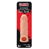 Телесная насадка EXTENDER WITH BALL STRAP 5.5 - 14 см. - Dream Toys - в Братске купить с доставкой