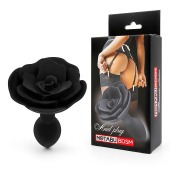 Черная гладкая анальная втулка-роза - Notabu - купить с доставкой в Братске