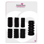 Набор из 7 черных насадок PENIS SLEEVES SET - Dream Toys - в Братске купить с доставкой