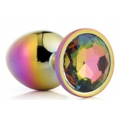 Голографическая анальная втулка с радужным кристаллом - 7,1 см. - Dream Toys - купить с доставкой в Братске
