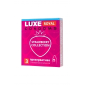 Презервативы с ароматом клубники LUXE Royal Strawberry Collection - 3 шт. - Luxe - купить с доставкой в Братске