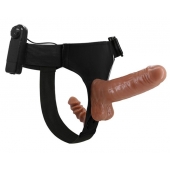 Страпон с вагинальной пробкой и вибрацией Ultra Passionate Harness - 16 см. - Baile - купить с доставкой в Братске