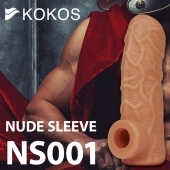 Телесная открытая насадка-реалистик с подхватом мошонки Nude Sleeve M - 12 см. - KOKOS - в Братске купить с доставкой