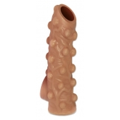 Телесная насадка с бугорками и открытой головкой Nude Sleeve M - 12 см. - KOKOS - в Братске купить с доставкой