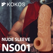 Телесная открытая насадка-реалистик с подхватом мошонки Nude Sleeve S - 10 см. - KOKOS - в Братске купить с доставкой