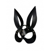 Черная кожаная маска зайки Miss Bunny - БДСМ Арсенал - купить с доставкой в Братске