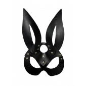 Черная кожаная маска зайки Miss Bunny - БДСМ Арсенал - купить с доставкой в Братске