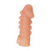 Телесная закрытая насадка с шишечками Cock Sleeve Size L - 17,6 см. - KOKOS - в Братске купить с доставкой