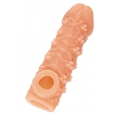 Телесная закрытая насадка с пучками шишечек Cock Sleeve Size M - 15,6 см. - KOKOS - в Братске купить с доставкой