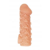 Телесная закрытая насадка с пучками шишечек Cock Sleeve Size L - 17,6 см. - KOKOS - в Братске купить с доставкой